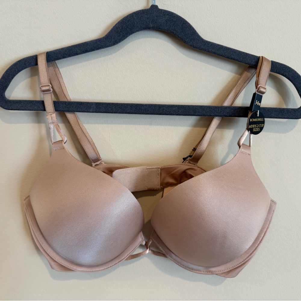 New with Tags Victoria's Secret Add two Cups Bombshell Nude Bra 34B